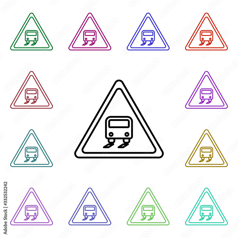 Aufkleber road sign stop multi color style icon. simple thin line, outline vector of road sign icons for ui an