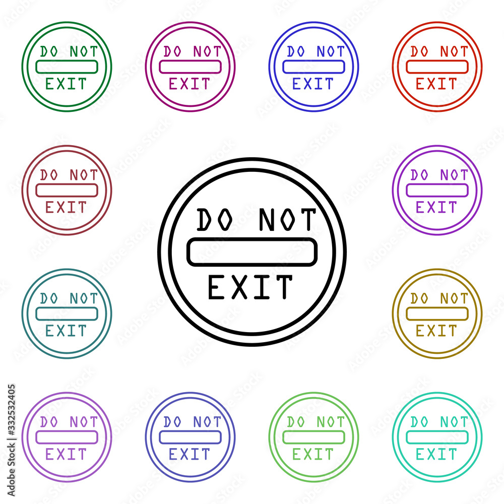 Poster road sign no exit multi color style icon. simple thin line, outline vector of road sign icons for ui
