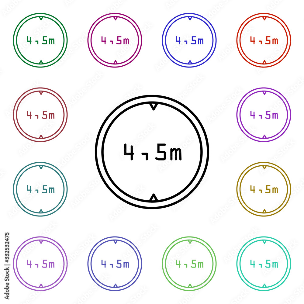 Poster traffic sign restriction 4.5 multi color style icon. simple thin line, outline vector of road sign i