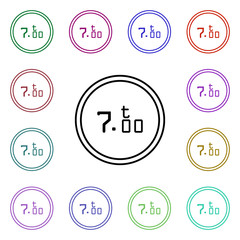 Road sign limitation 7 tons multi color style icon. Simple thin line, outline vector of road sign icons for ui and ux, website or mobile application