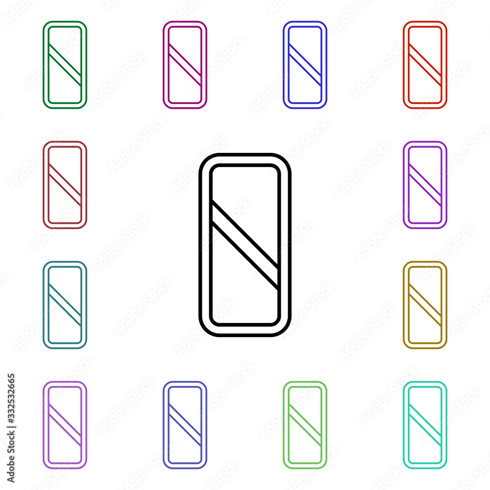 Poster approaching the railway crossing multi color style icon. simple thin line, outline vector of road si