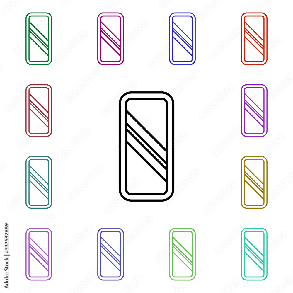 Poster approaching the railway crossing multi color style icon. simple thin line, outline vector of road si