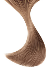 Brown hair on white, isolated