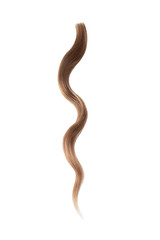 Brown hair wavy stripe on white, isolated