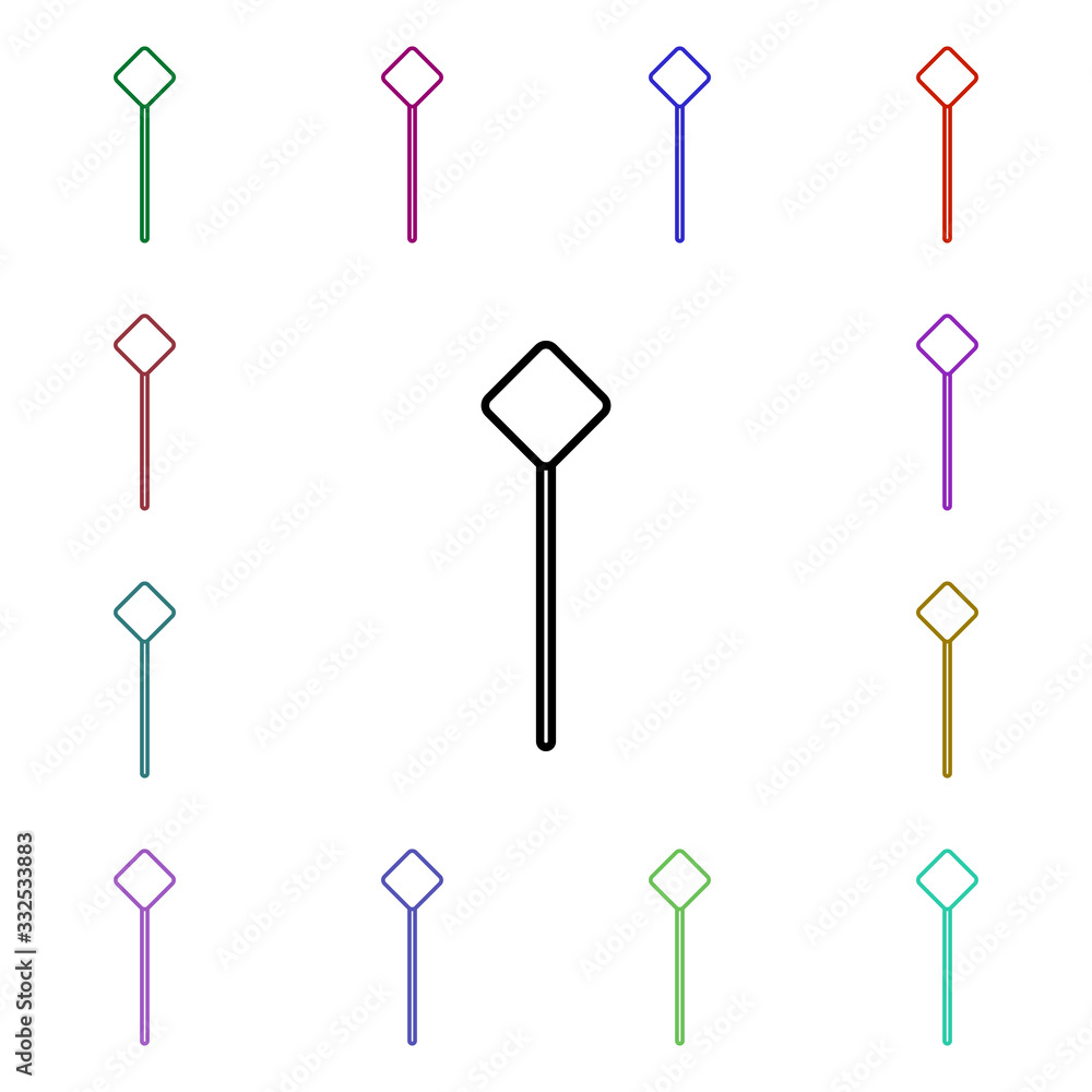 Poster road sign multi color style icon. simple thin line, outline vector of road sign icons for ui and ux,