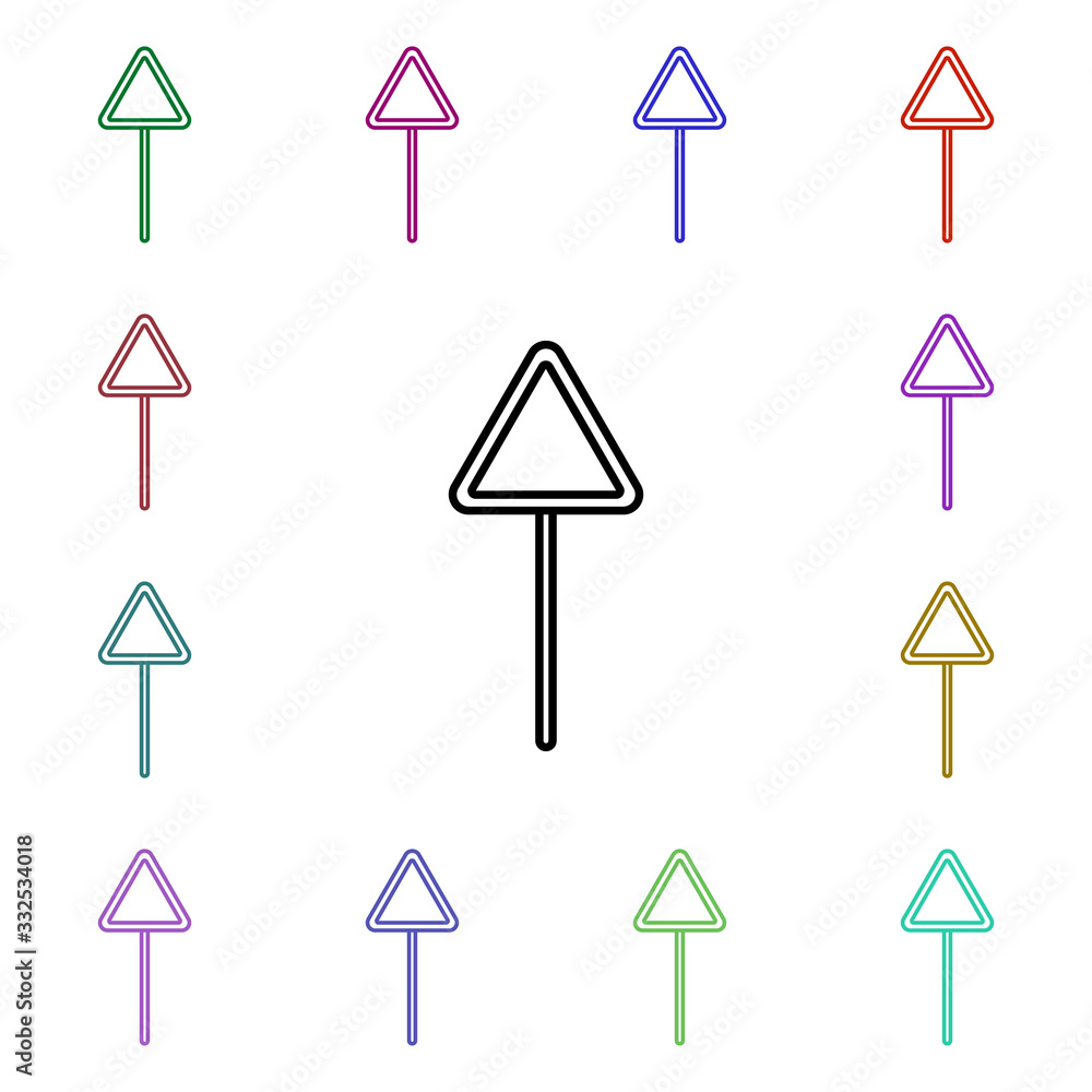 Poster road sign multi color style icon. simple thin line, outline vector of road sign icons for ui and ux,