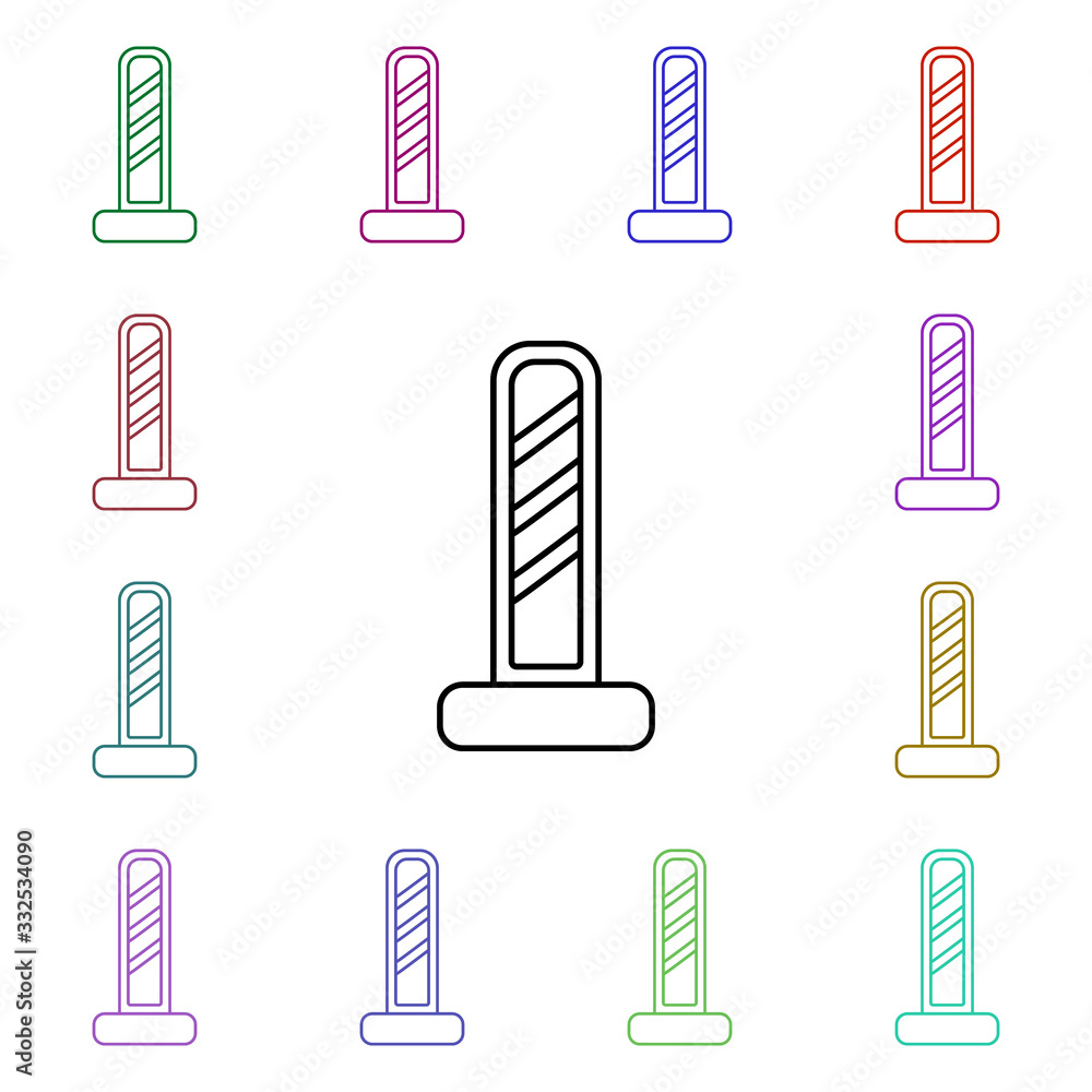 Poster road sign multi color style icon. simple thin line, outline vector of road sign icons for ui and ux,