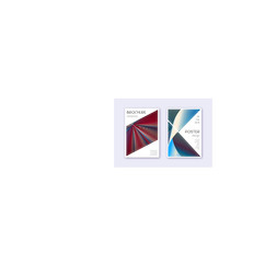 Triangle cover design template set. Red white blue