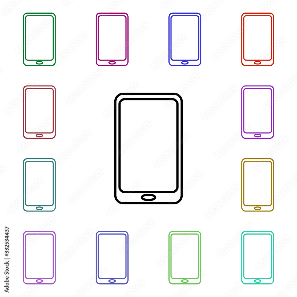 Poster smart phone multi color style icon. simple thin line, outline vector of technology icons for ui and 