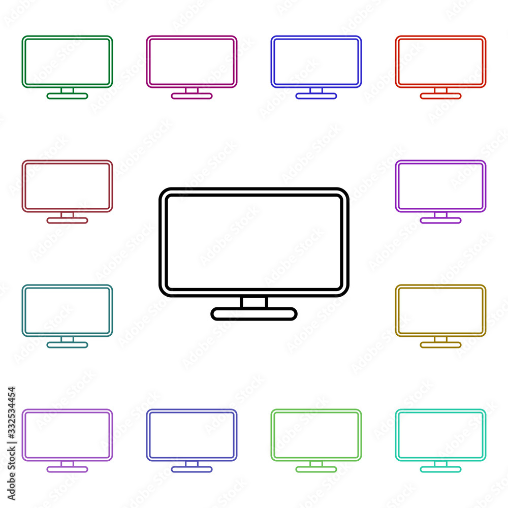 Poster tv multi color style icon. simple thin line, outline vector of technology icons for ui and ux, websi