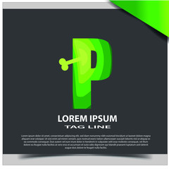 Abstract, modern letter decorative font with gradient and solid. Decorative monogram alphabet