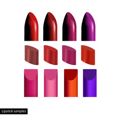 Colored lipstick samples