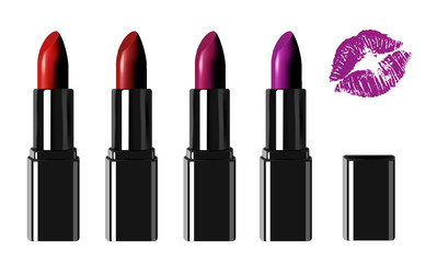 Colored vector lipstick set 