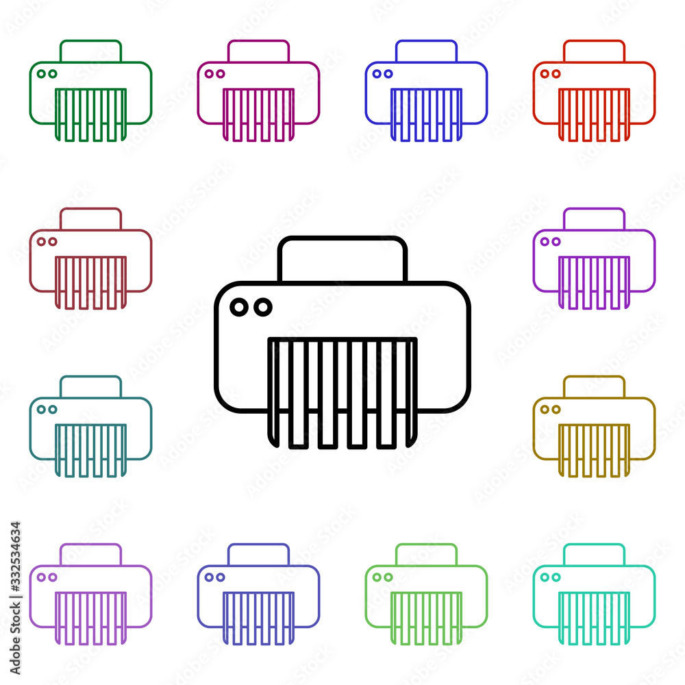 Poster shredder multi color style icon. simple thin line, outline vector of technology icons for ui and ux,