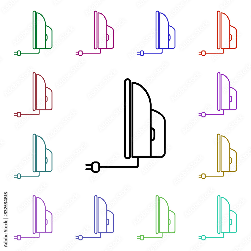 Poster iron multi color style icon. simple thin line, outline vector of technology icons for ui and ux, web