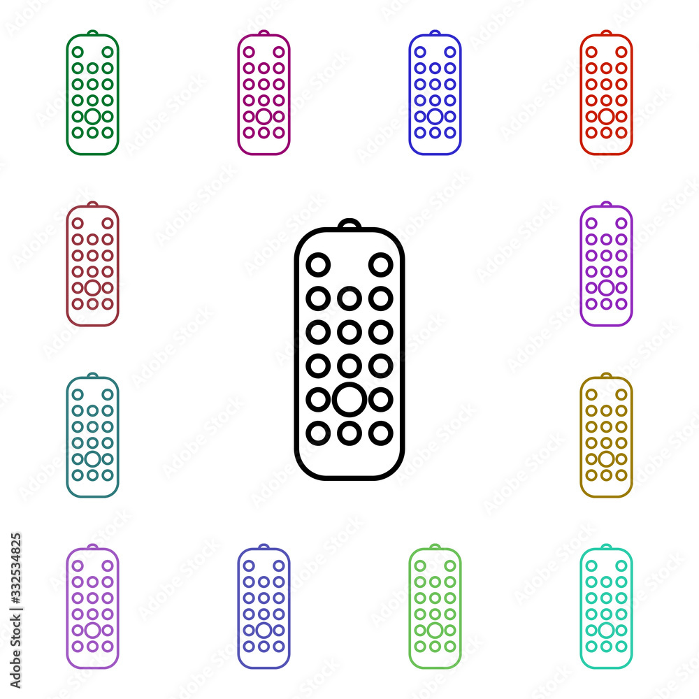 Poster remote controller multi color style icon. simple thin line, outline vector of technology icons for u