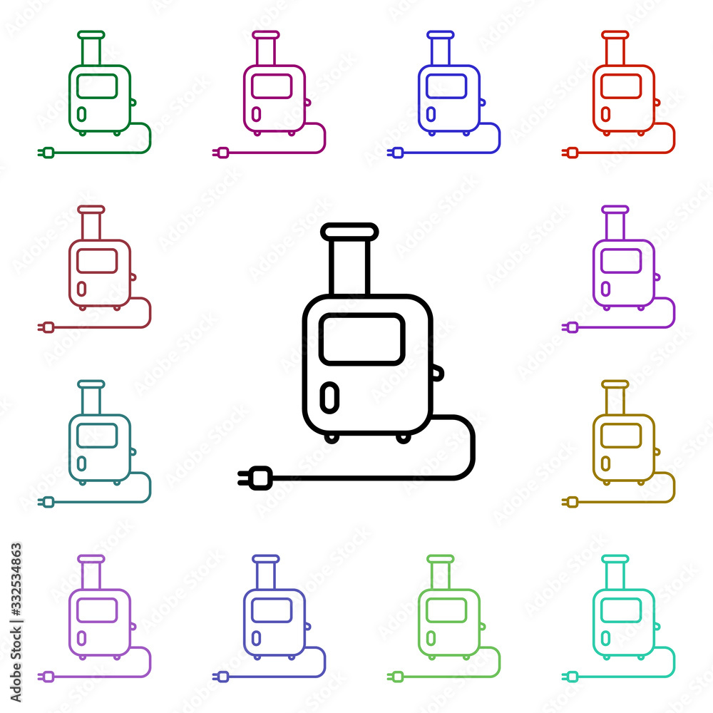 Poster meat grinder multi color style icon. simple thin line, outline vector of technology icons for ui and