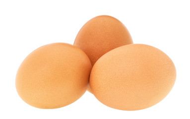 Chicken eggs isolated on white background.