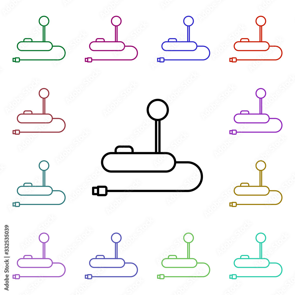 Poster joy stick multi color style icon. simple thin line, outline vector of technology icons for ui and ux