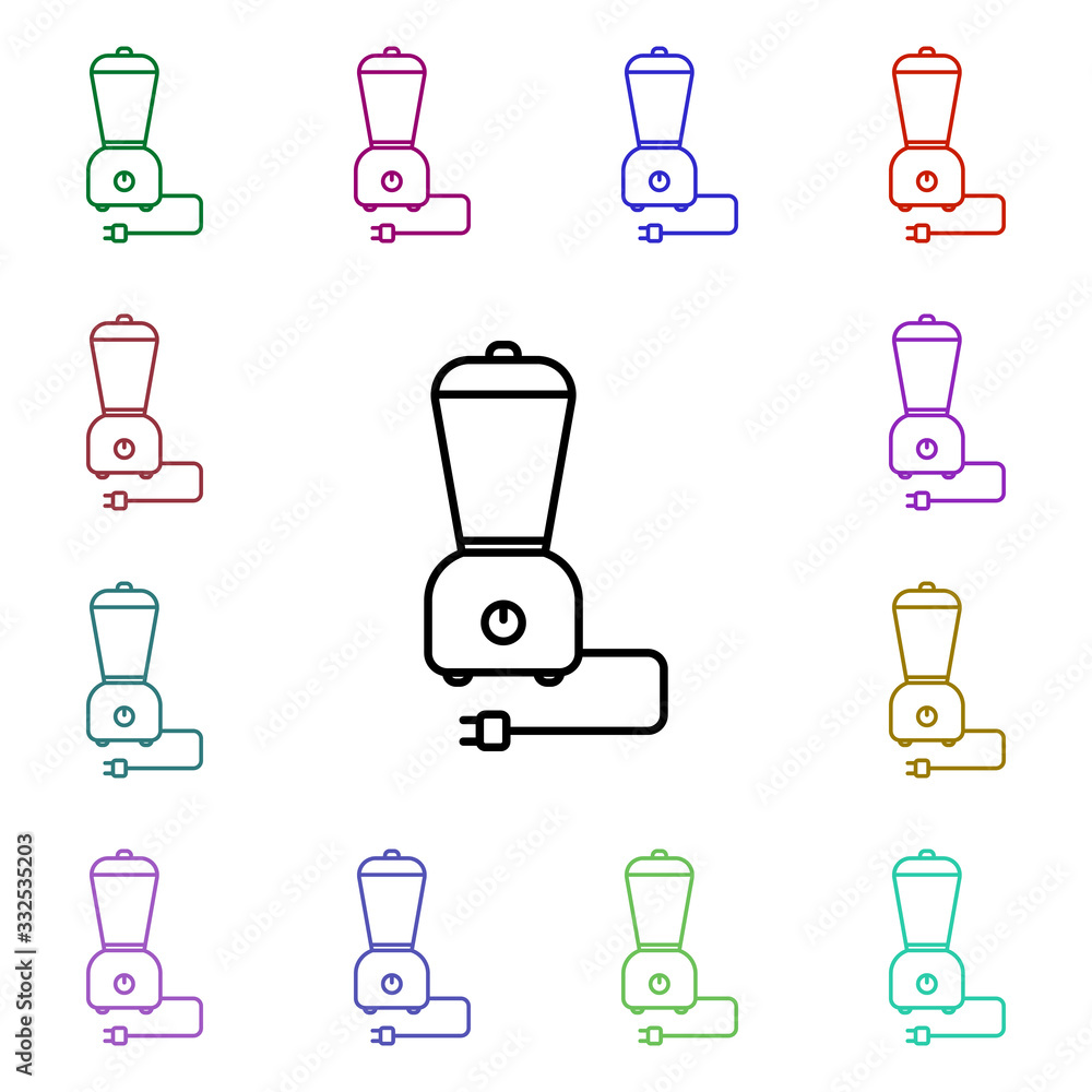 Poster blender multi color style icon. simple thin line, outline vector of technology icons for ui and ux, 