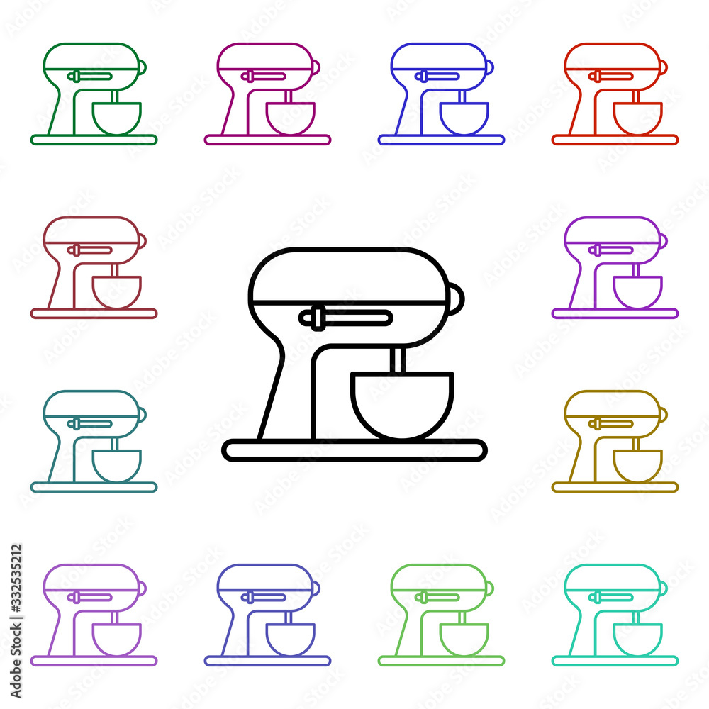 Aufkleber kitchen mixer multi color style icon. simple thin line, outline vector of technology icons for ui an