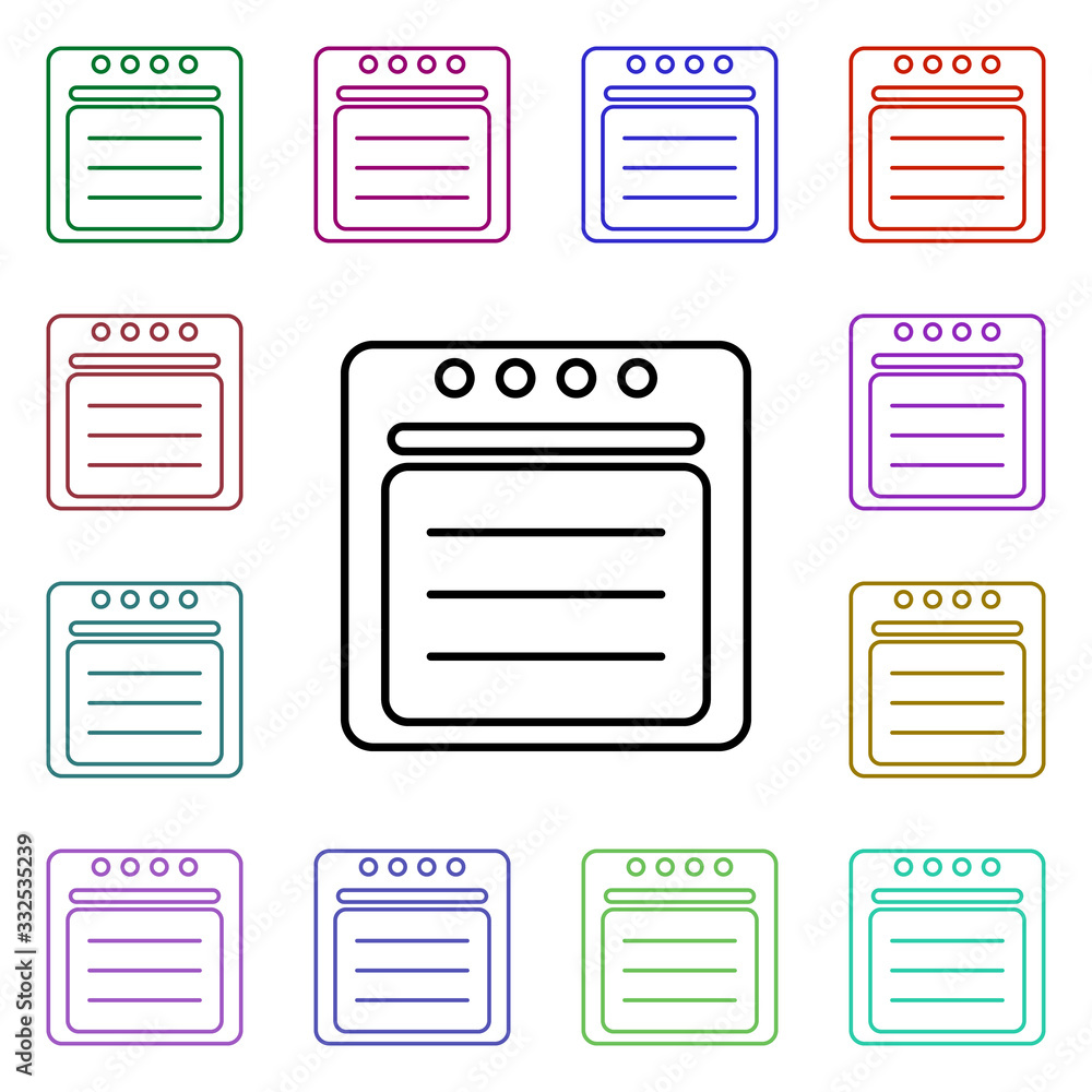 Poster oven multi color style icon. simple thin line, outline vector of technology icons for ui and ux, web