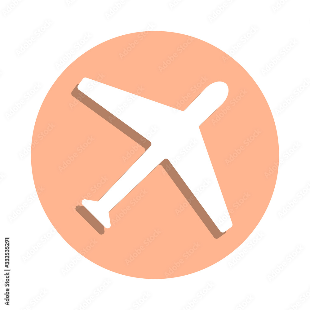 Poster plane badge icon. simple glyph, flat vector of web icons for ui and ux, website or mobile applicatio