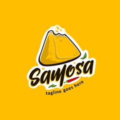 samosa logo design inspiration . samosa logo design template . modern yellow samosa logo