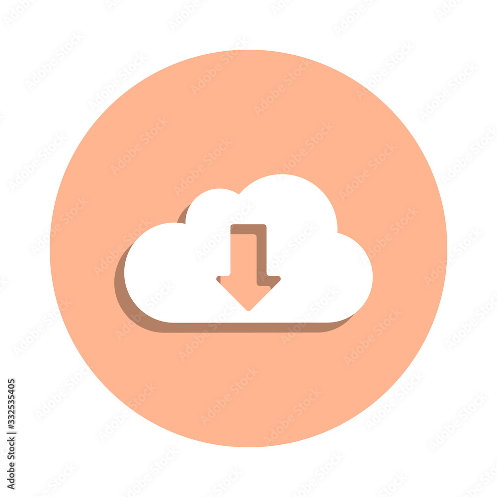 Poster cloud computing badge icon. simple glyph, flat vector of web icons for ui and ux, website or mobile 
