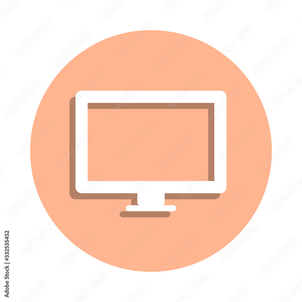 Poster computer screen badge icon. simple glyph, flat vector of web icons for ui and ux, website or mobile 