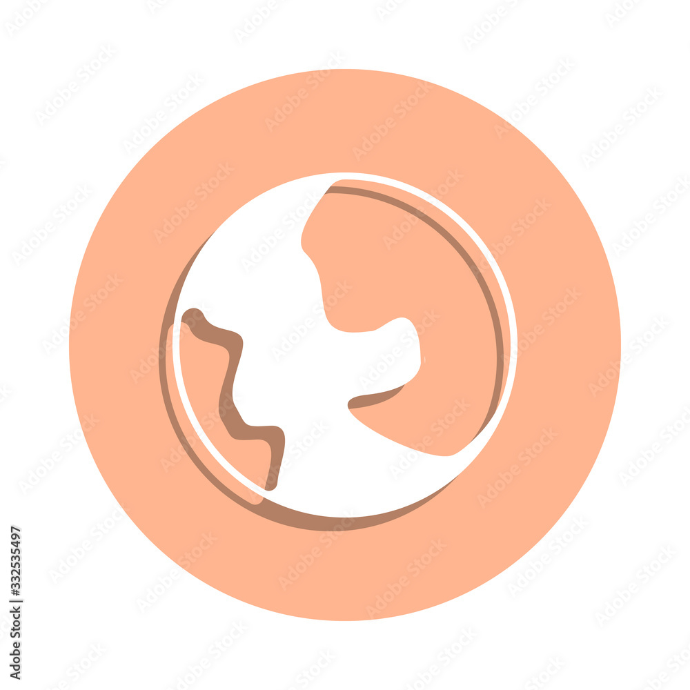Poster earth globe badge icon. simple glyph, flat vector of web icons for ui and ux, website or mobile appl