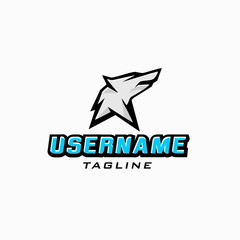 hound esport logo design inspiration . sporty dog head logo design template . masculine wolf logo design template