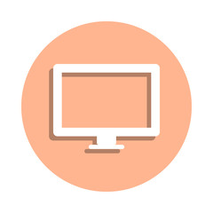 Computer screen badge icon. Simple glyph, flat vector of web icons for ui and ux, website or mobile application