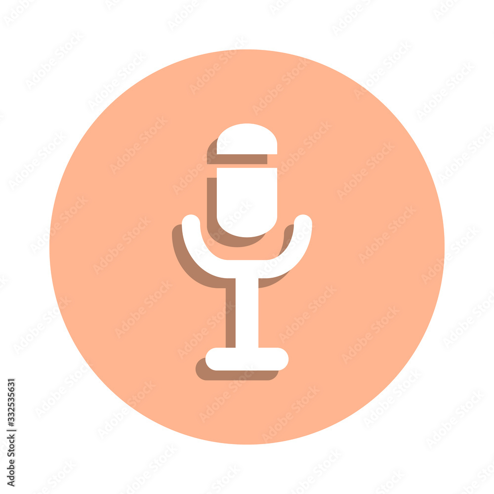 Poster microphone voice badge icon. simple glyph, flat vector of web icons for ui and ux, website or mobile
