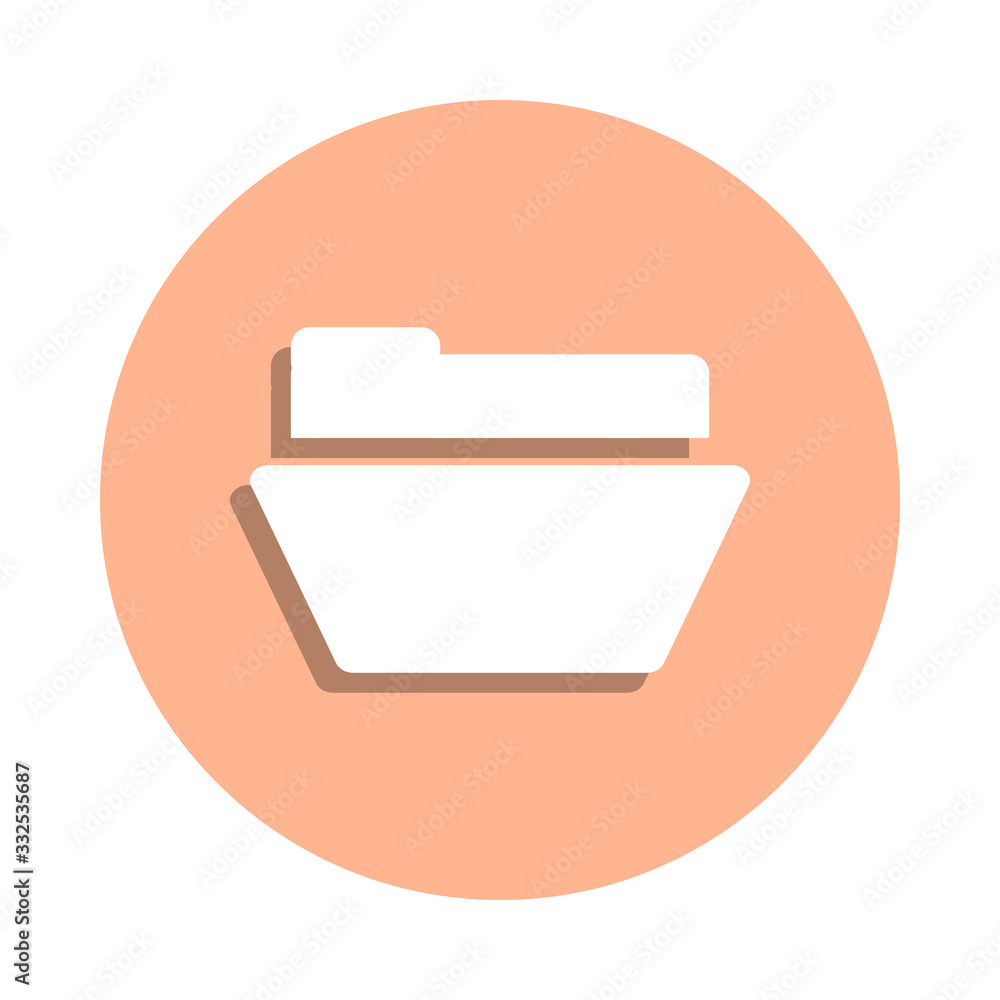 Poster open folder badge icon. simple glyph, flat vector of web icons for ui and ux, website or mobile appl