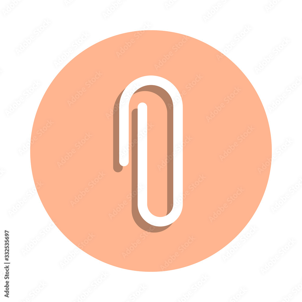Poster paperclip badge icon. simple glyph, flat vector of web icons for ui and ux, website or mobile applic