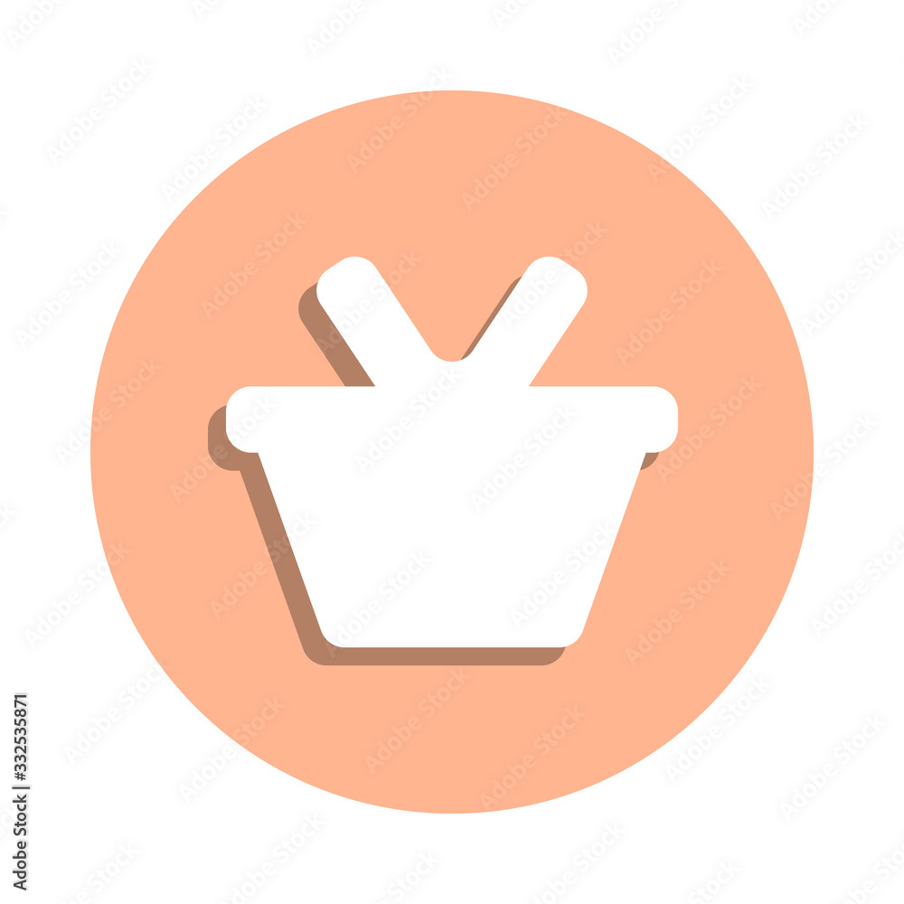 Poster shopping basket badge icon. simple glyph, flat vector of web icons for ui and ux, website or mobile 