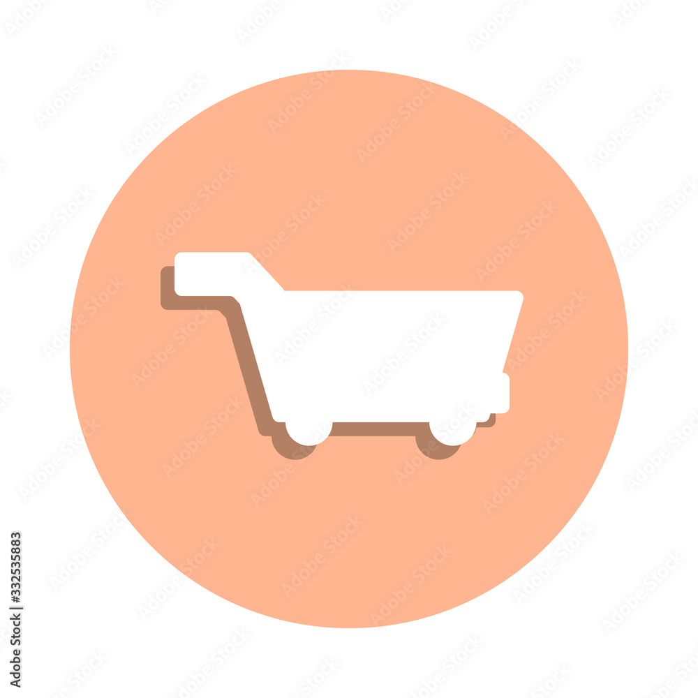 Poster shopping cart badge icon. simple glyph, flat vector of web icons for ui and ux, website or mobile ap