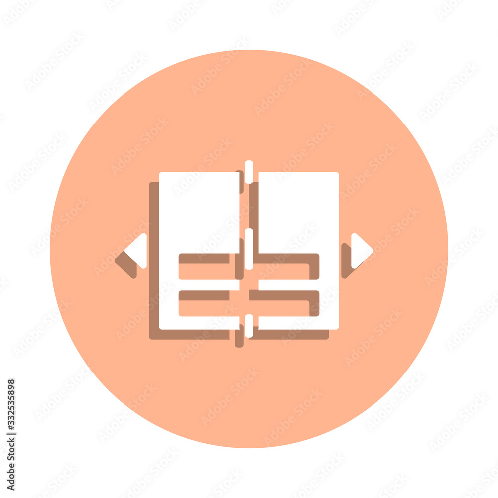 Poster spreadsheet widening badge icon. simple glyph, flat vector of web icons for ui and ux, website or mo