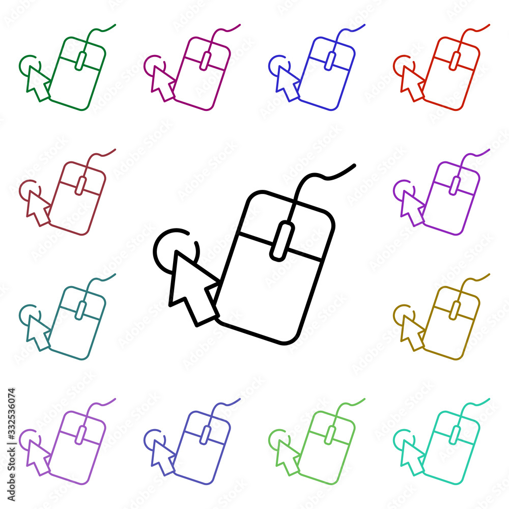 Poster computer device multi color icon. simple thin line, outline vector of web icons for ui and ux, websi