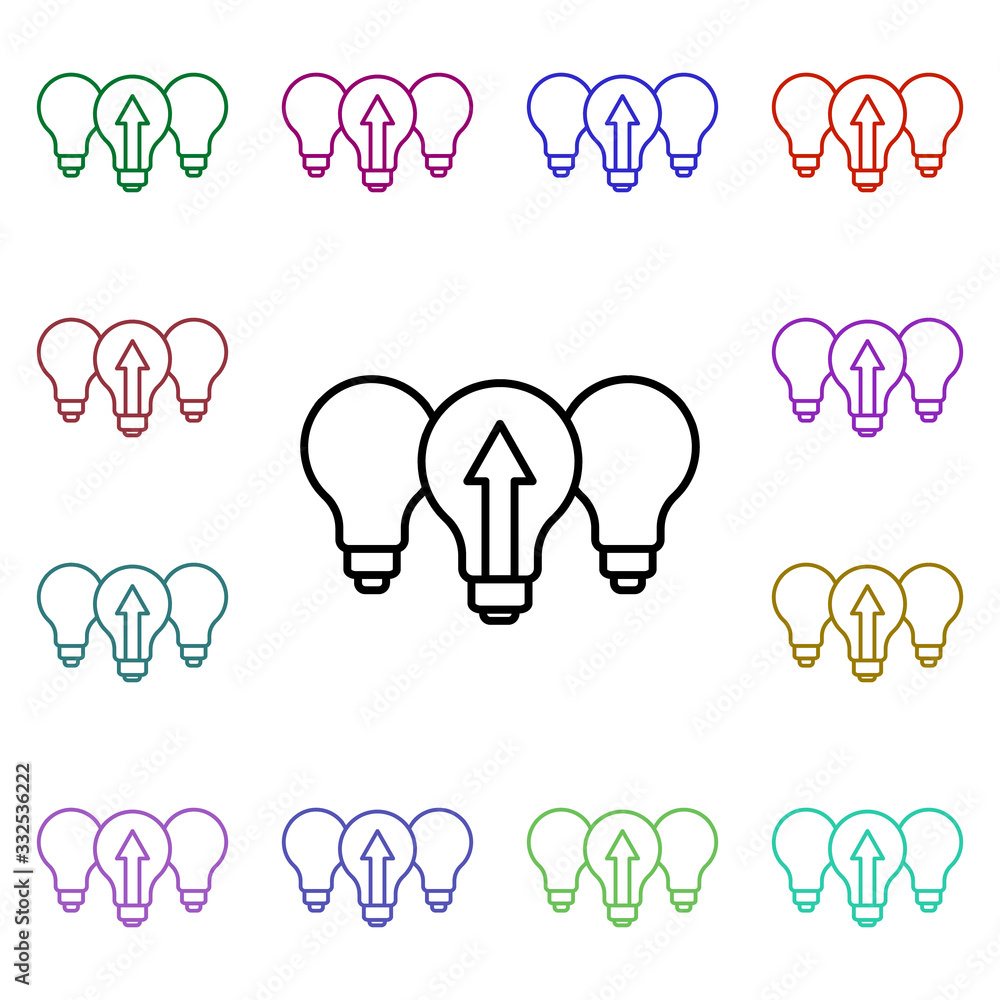 Poster great idea multi color icon. simple thin line, outline vector of web icons for ui and ux, website or