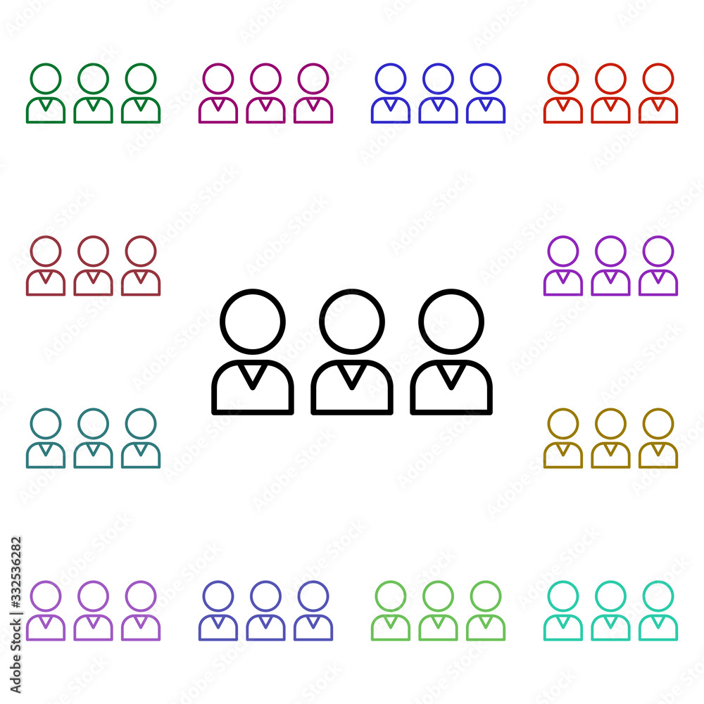 Poster human resource multi color icon. simple thin line, outline vector of web icons for ui and ux, websit