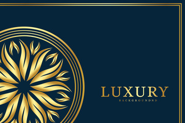 luxury ornamental mandala design background in gold color