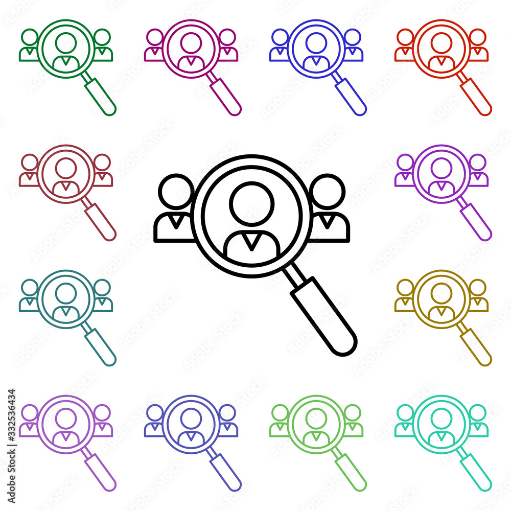 Poster recruit, rookie multi color icon. simple thin line, outline vector of web icons for ui and ux, websi