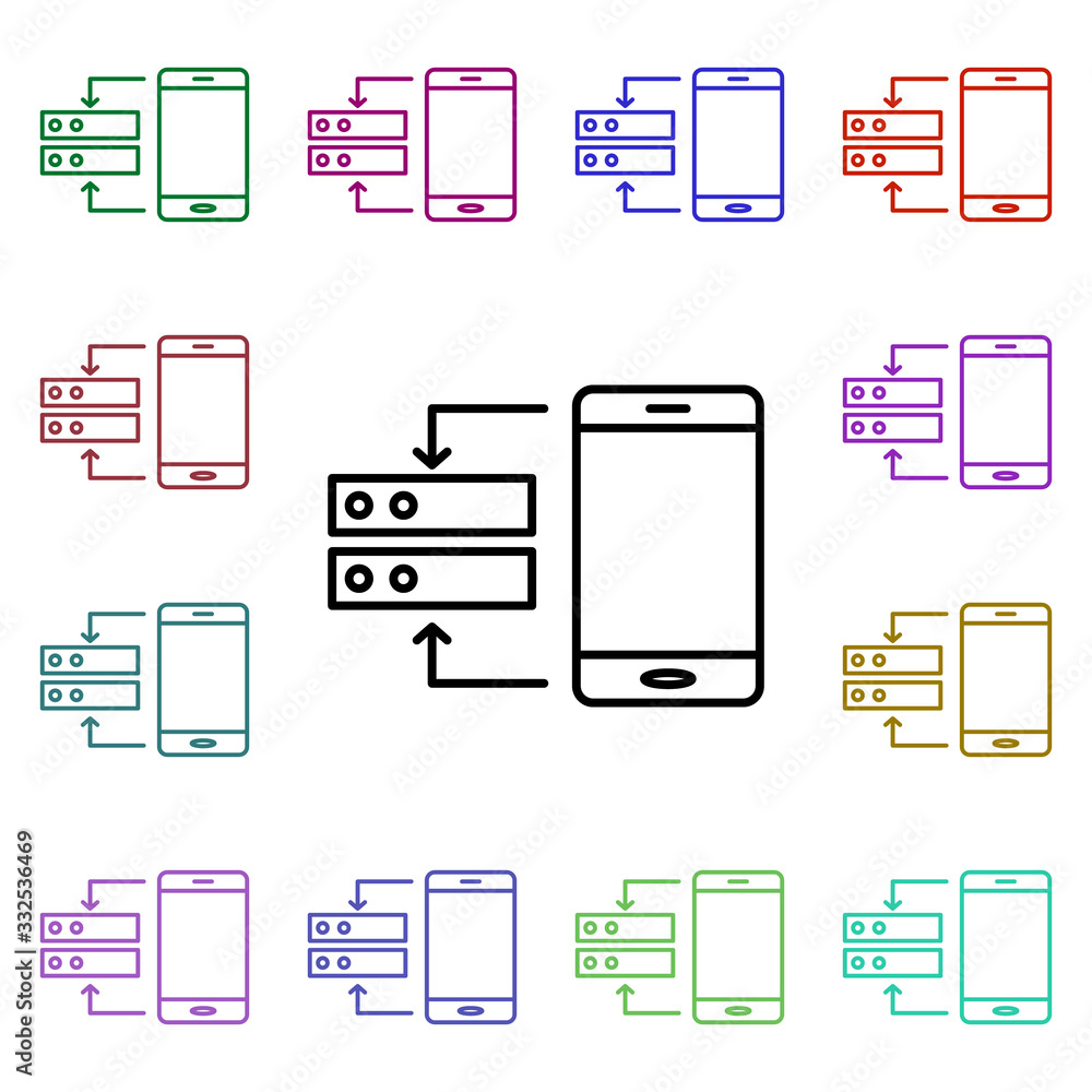 Poster remote storage multi color icon. simple thin line, outline vector of web icons for ui and ux, websit