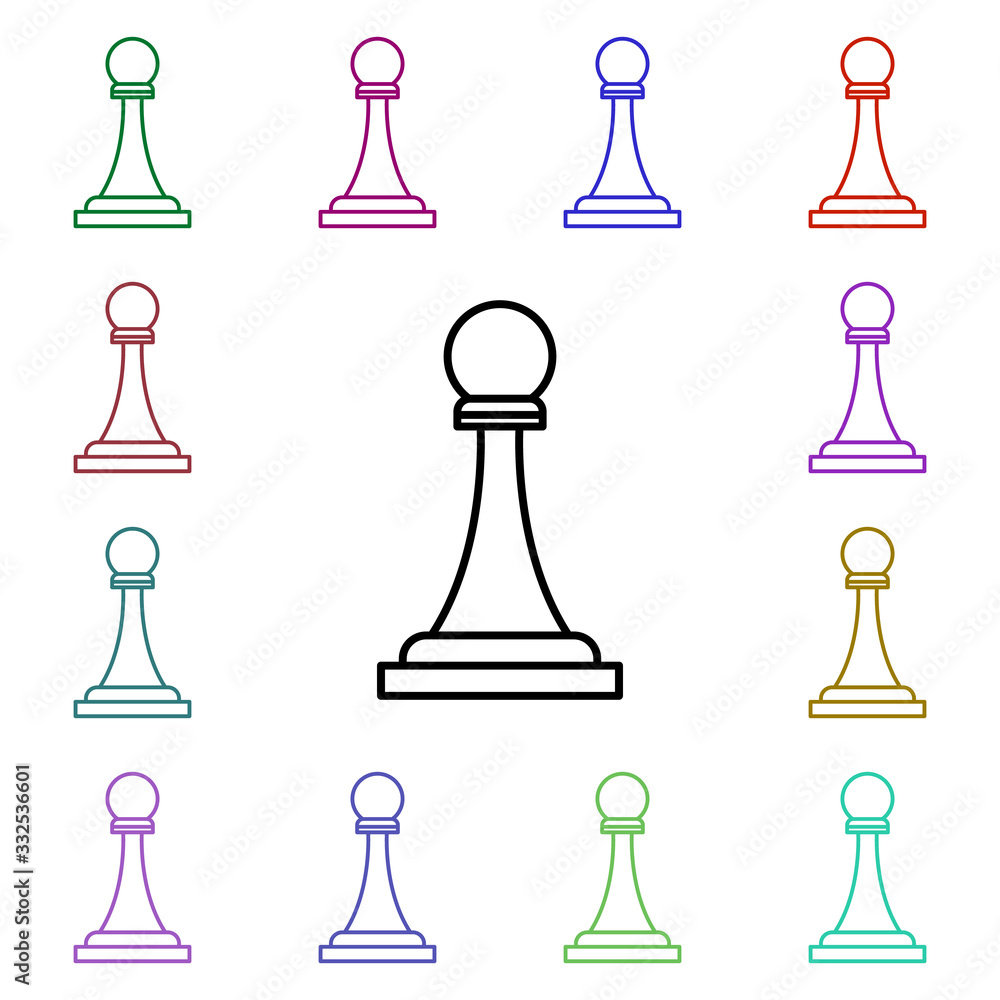 Poster strategy multi color icon. simple thin line, outline vector of web icons for ui and ux, website or m