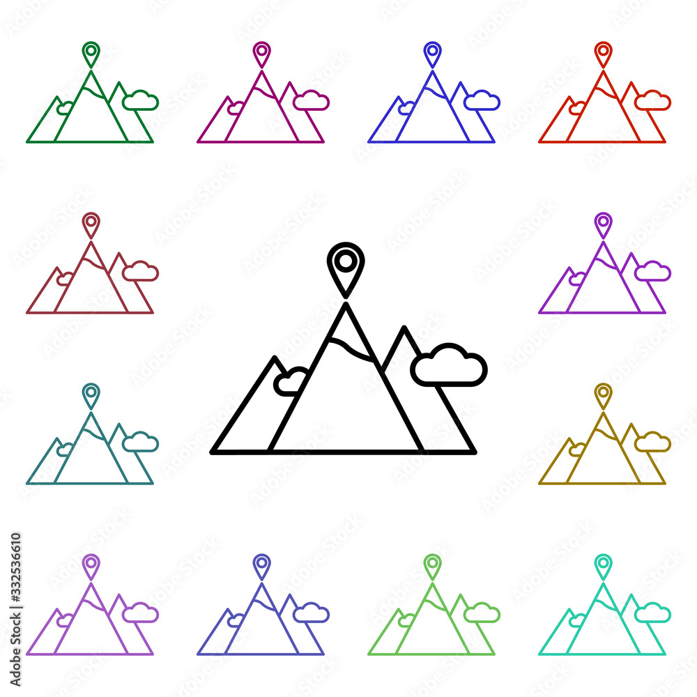 Poster success mission multi color icon. simple thin line, outline vector of web icons for ui and ux, websi