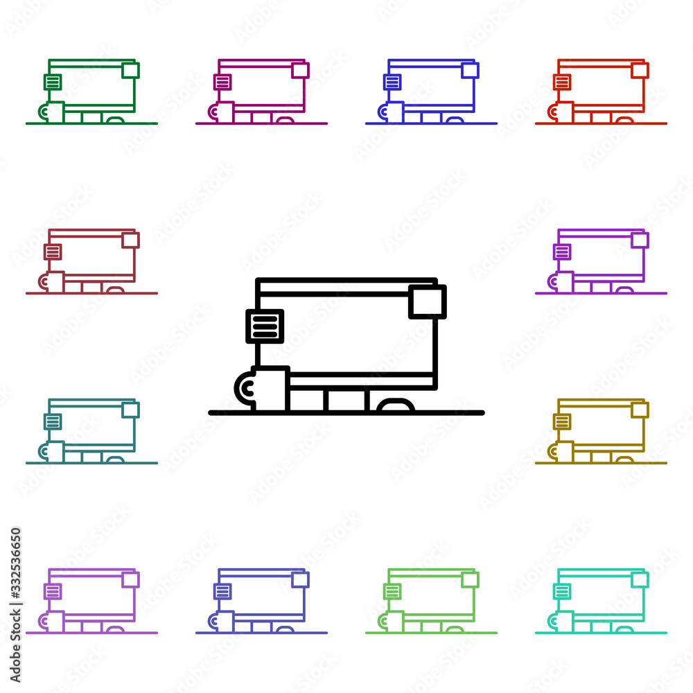 Poster workplace multi color icon. simple thin line, outline vector of web icons for ui and ux, website or 