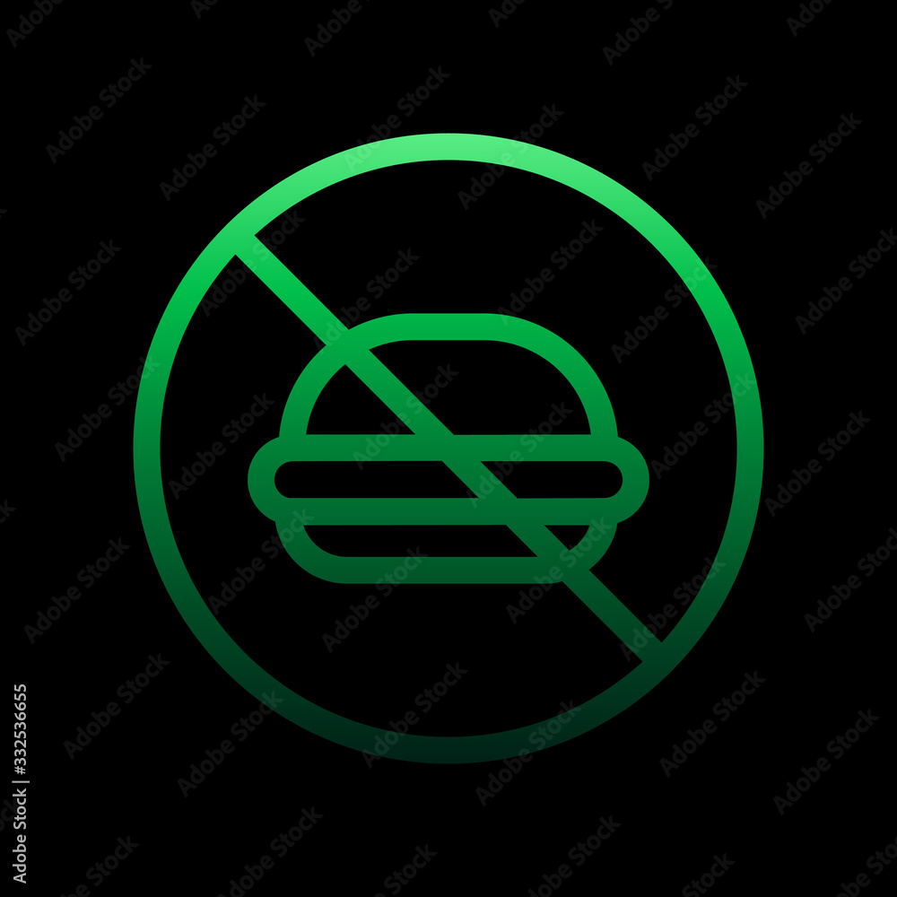 Poster prohibition of fast food nolan icon. simple thin line, outline vector of ban icons for ui and ux, we