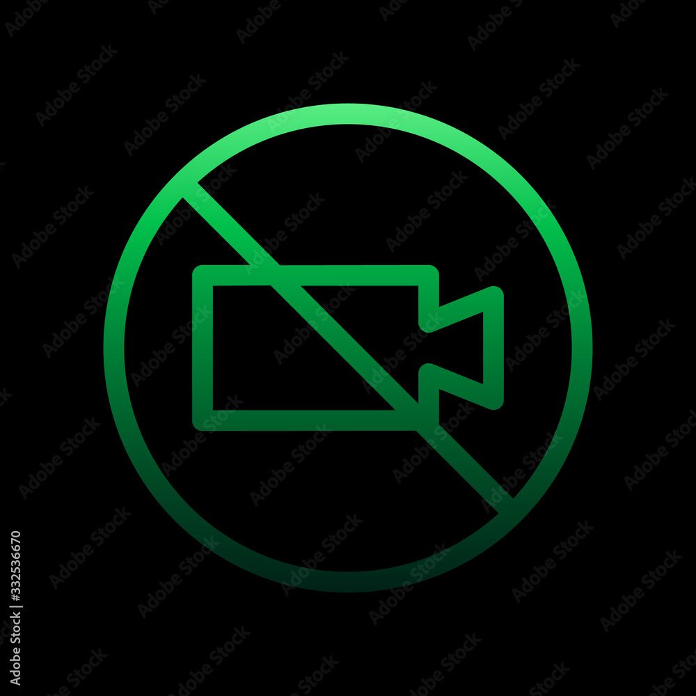 Poster prohibition video recording nolan icon. simple thin line, outline vector of ban icons for ui and ux,